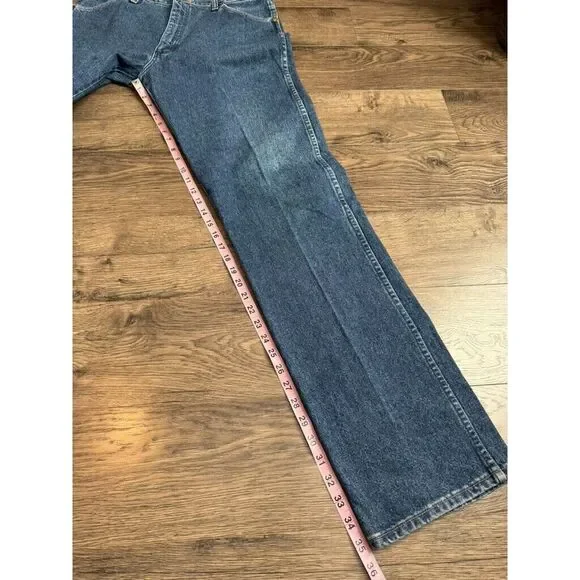 EUC Mens Wrangler‎ VINTAGE USA MADE straight leg jeans cotton size 35x35.5 - Picture 6 of 13